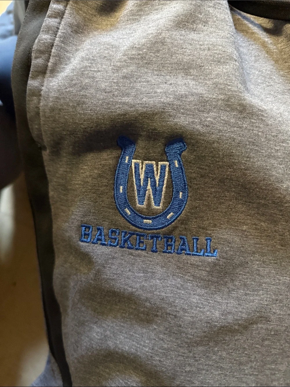 Nike Gray Sweatpants with Blue Basketball Logo